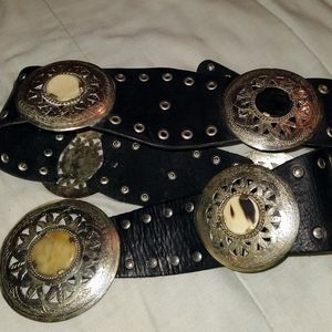 Chico's Moroccan Medallion Leather Belt